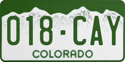 CO license plate 018CAY