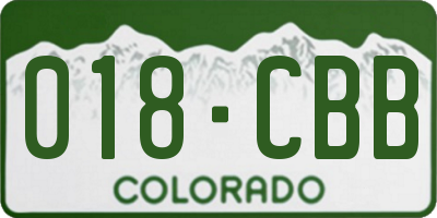 CO license plate 018CBB