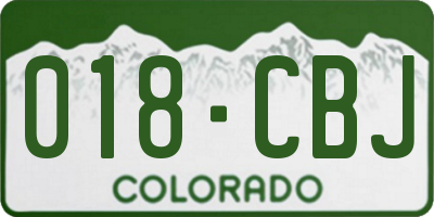 CO license plate 018CBJ