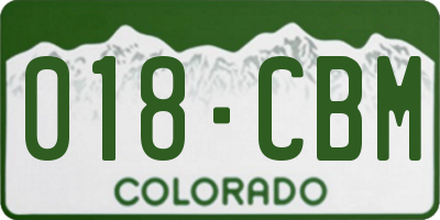 CO license plate 018CBM