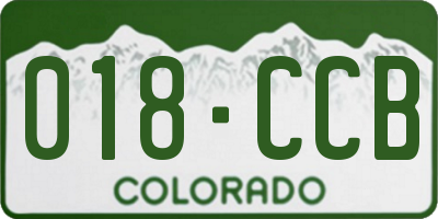 CO license plate 018CCB