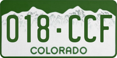 CO license plate 018CCF