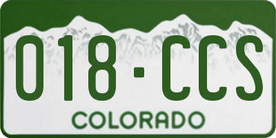 CO license plate 018CCS