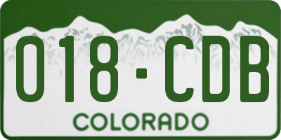 CO license plate 018CDB