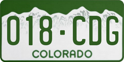 CO license plate 018CDG