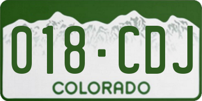CO license plate 018CDJ