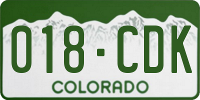 CO license plate 018CDK