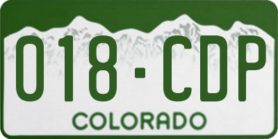 CO license plate 018CDP