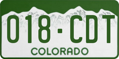 CO license plate 018CDT