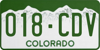 CO license plate 018CDV