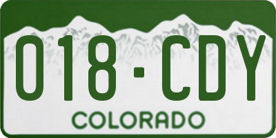 CO license plate 018CDY