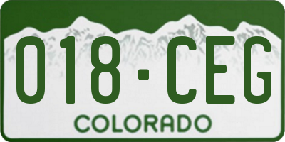 CO license plate 018CEG