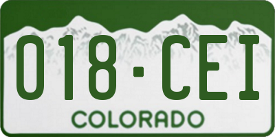 CO license plate 018CEI