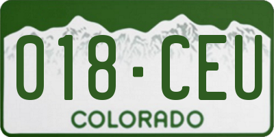 CO license plate 018CEU