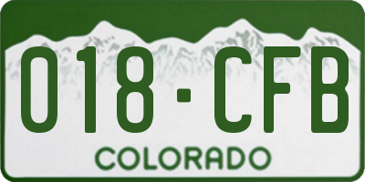 CO license plate 018CFB
