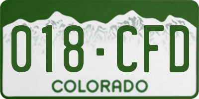 CO license plate 018CFD