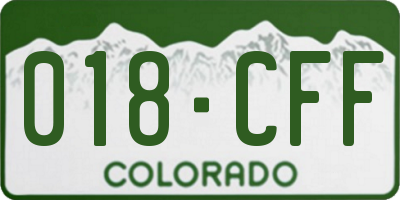 CO license plate 018CFF