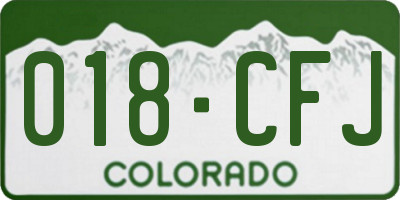 CO license plate 018CFJ