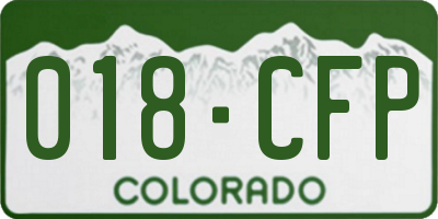 CO license plate 018CFP