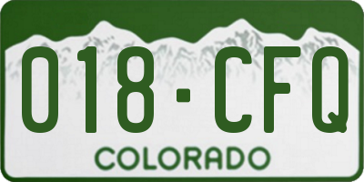 CO license plate 018CFQ