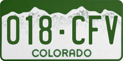 CO license plate 018CFV