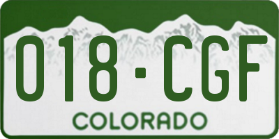 CO license plate 018CGF