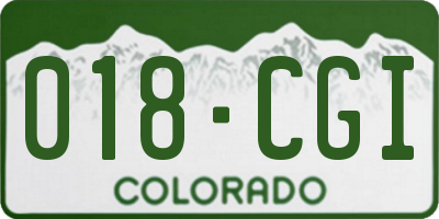 CO license plate 018CGI