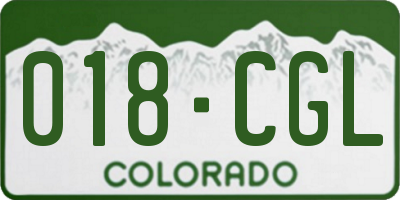 CO license plate 018CGL