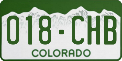 CO license plate 018CHB
