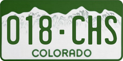 CO license plate 018CHS