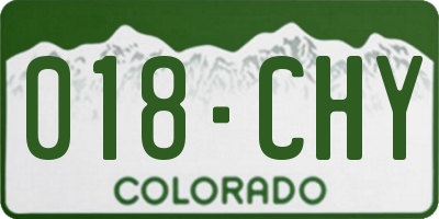 CO license plate 018CHY