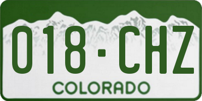 CO license plate 018CHZ