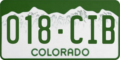 CO license plate 018CIB