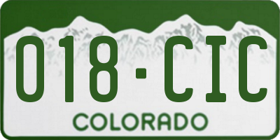 CO license plate 018CIC