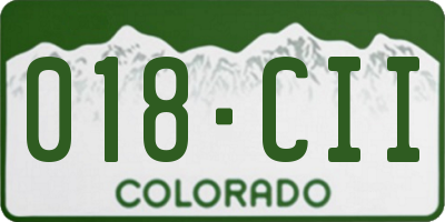 CO license plate 018CII