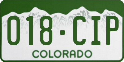 CO license plate 018CIP