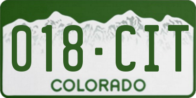 CO license plate 018CIT