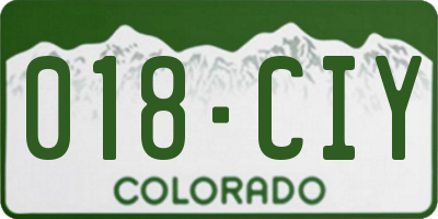 CO license plate 018CIY