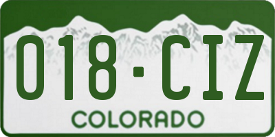 CO license plate 018CIZ