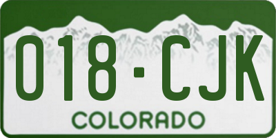 CO license plate 018CJK