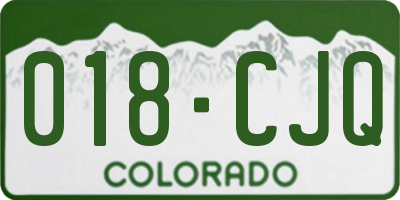 CO license plate 018CJQ