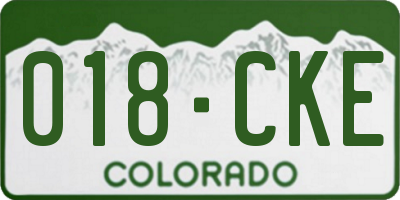 CO license plate 018CKE