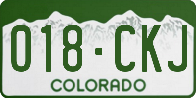 CO license plate 018CKJ