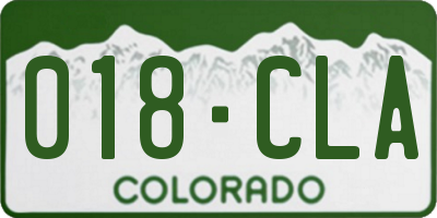 CO license plate 018CLA