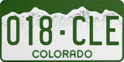 CO license plate 018CLE