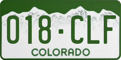 CO license plate 018CLF