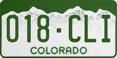 CO license plate 018CLI