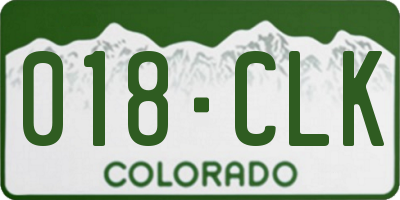 CO license plate 018CLK