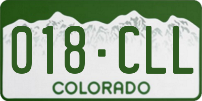 CO license plate 018CLL