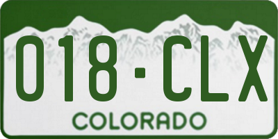 CO license plate 018CLX